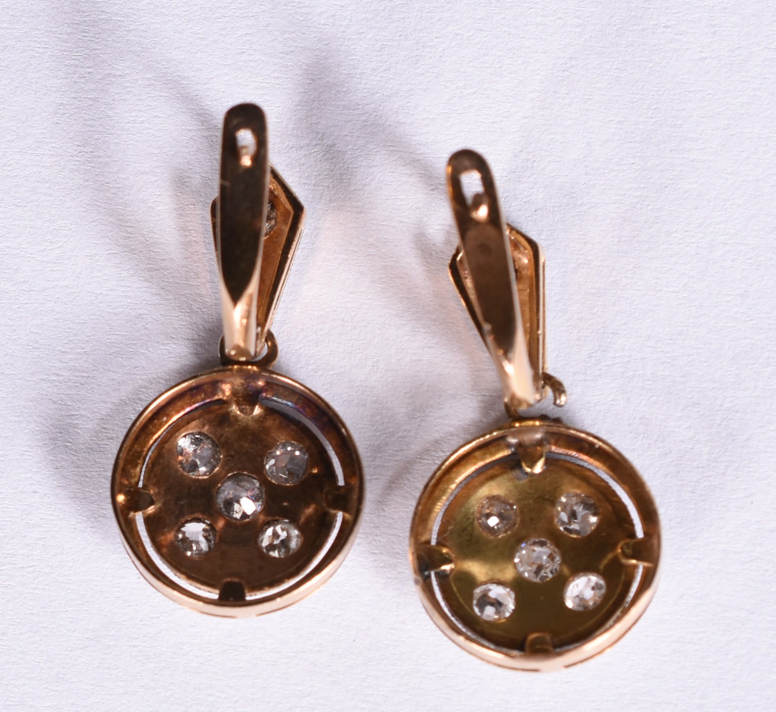 Par de brincos com pingente de ouro 18 k e ouro branco com 12... - foto 4 de 4