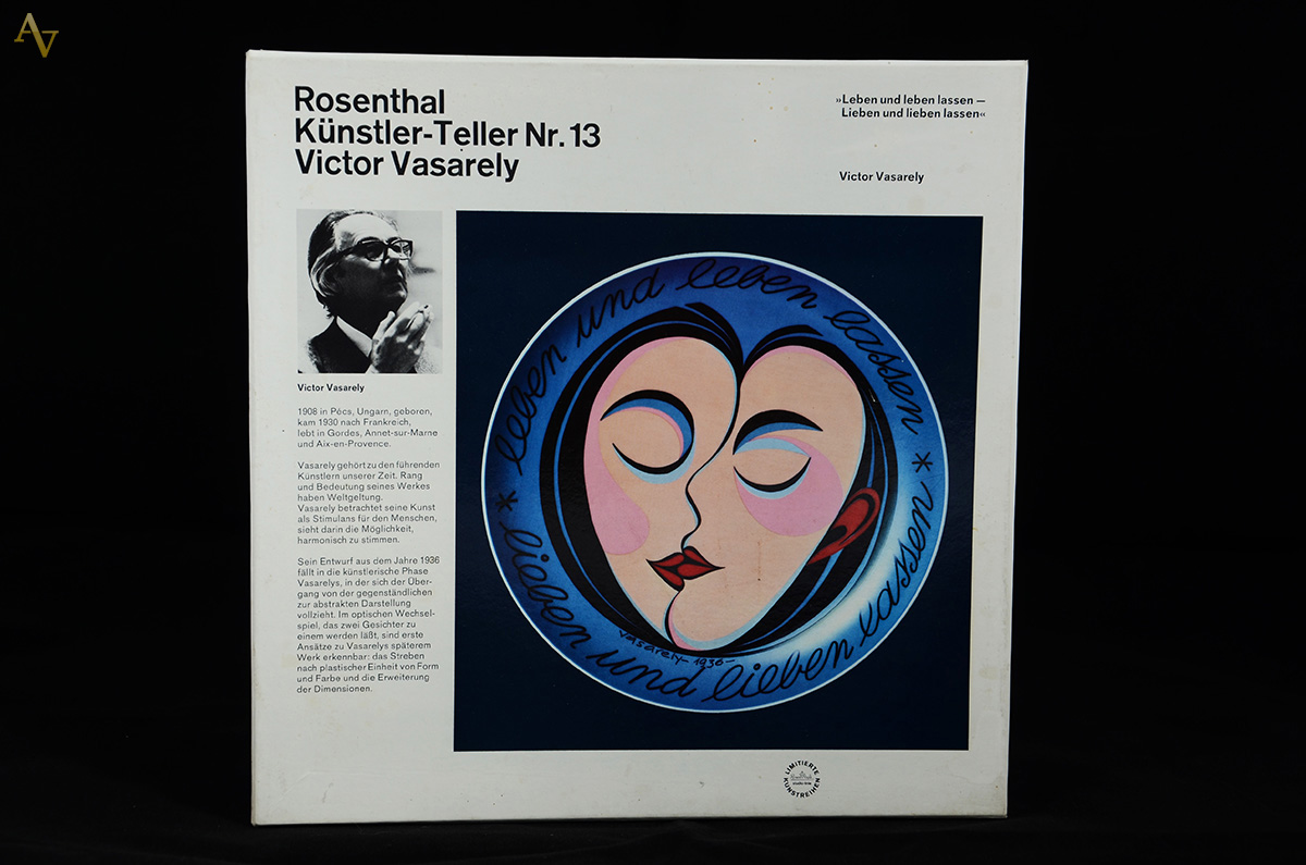 VASARELY - Prato em porcelana Rosenthal com pintura representando... - foto 3 de 3