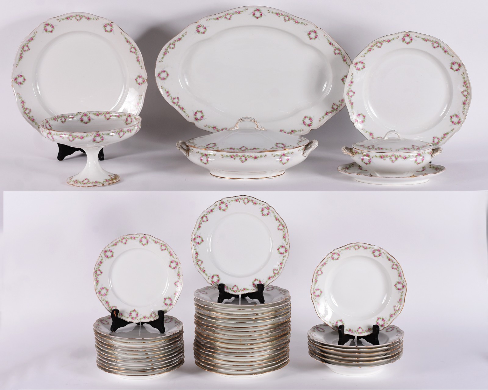 Aparelho de jantar de porcelana francesa E.Bourgeois, Deposée, na cor... - foto 1 de 7