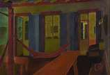Ivan Marquetti (1941-2004), Alpendre com Rêdes - Óleo sobre tela, localizado e datado Ouro Preto 1971.