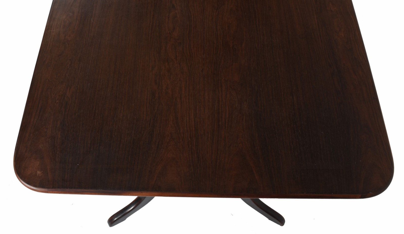 Mesa de jantar de madeira nobre, tampo retangular, apoio em duas... - foto 4 de 4