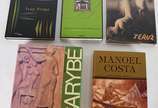 Cinco livros: A)Carybé - Bruno Furrer<br>B)Mano... - Cinco livros: A)Carybé - Bruno Furrer<br>B)Manoel Costa - Walmir Ayala<br>C)Ivan Serpa<br>D)Teruz<br>E)Dicionário de Pintores Brasileiros - Walm...