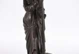 AUGUSTO SAINT-GAUDENS (1848/1907),  - Escultura renascentista americana na representação de Vênus Harpista em bronze, base de mármore.