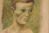 Carlos Prado (1908-1992), Figura masculina - Desenho, datado 1954.