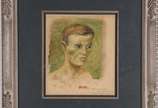 Carlos Prado (1908-1992), Figura masculina - Desenho, datado 1954.