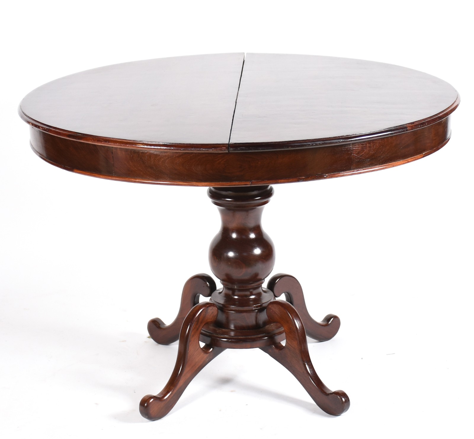Mesa de madeira nobre feitio redondo com tábua extensora (37 cm x 110... - foto 1 de 3