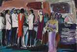 Júlio Vieira (1933-1999), Recepção - Óleo sobre tela.