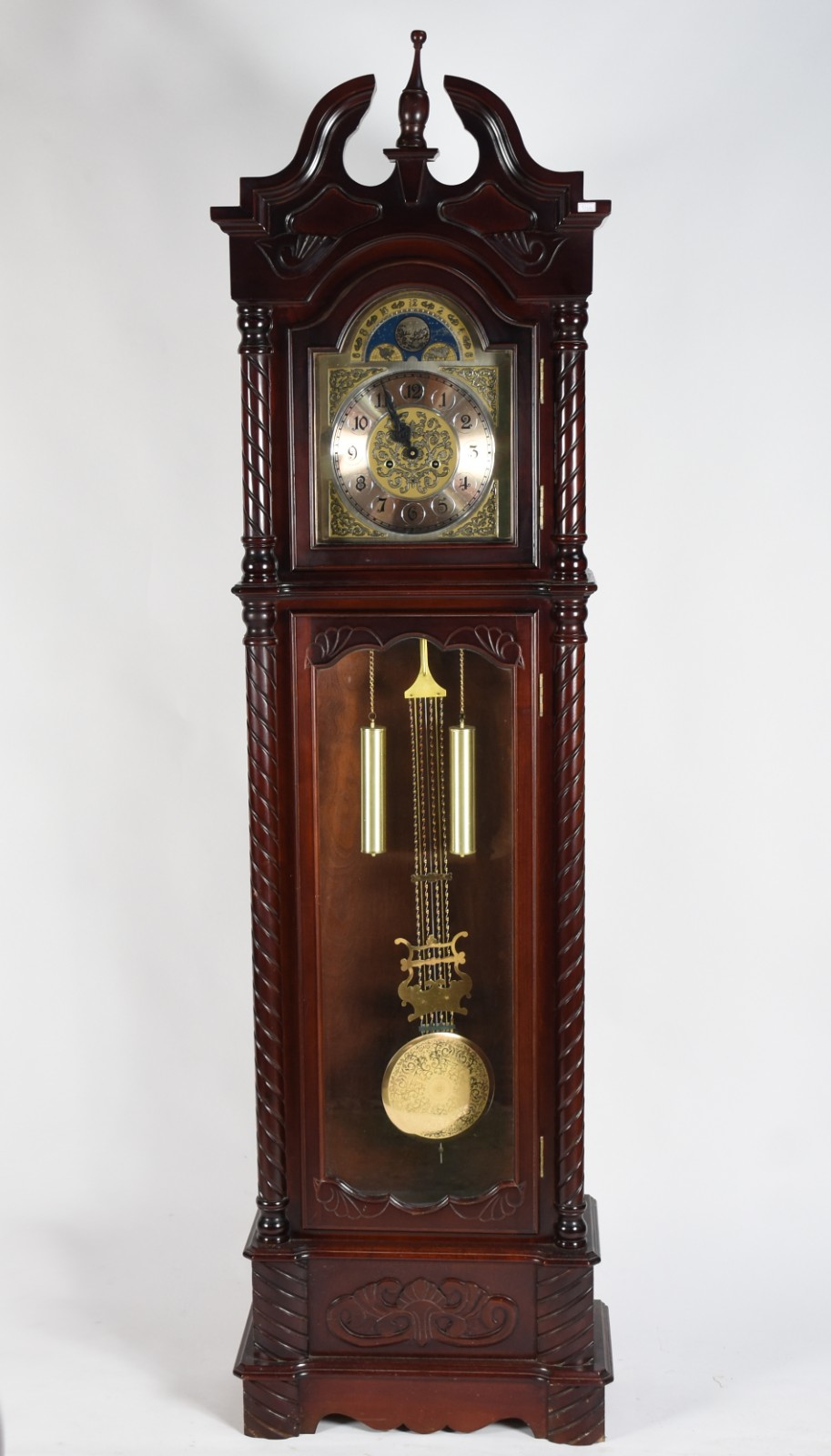 Relógio decorativo de Coluna com caixa de madeira e pêndulo, pesos e... - foto 2 de 5