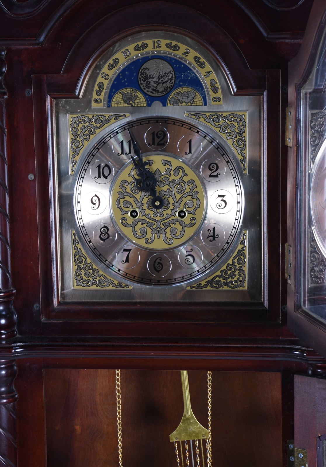 Relógio decorativo de Coluna com caixa de madeira e pêndulo, pesos e... - foto 3 de 5