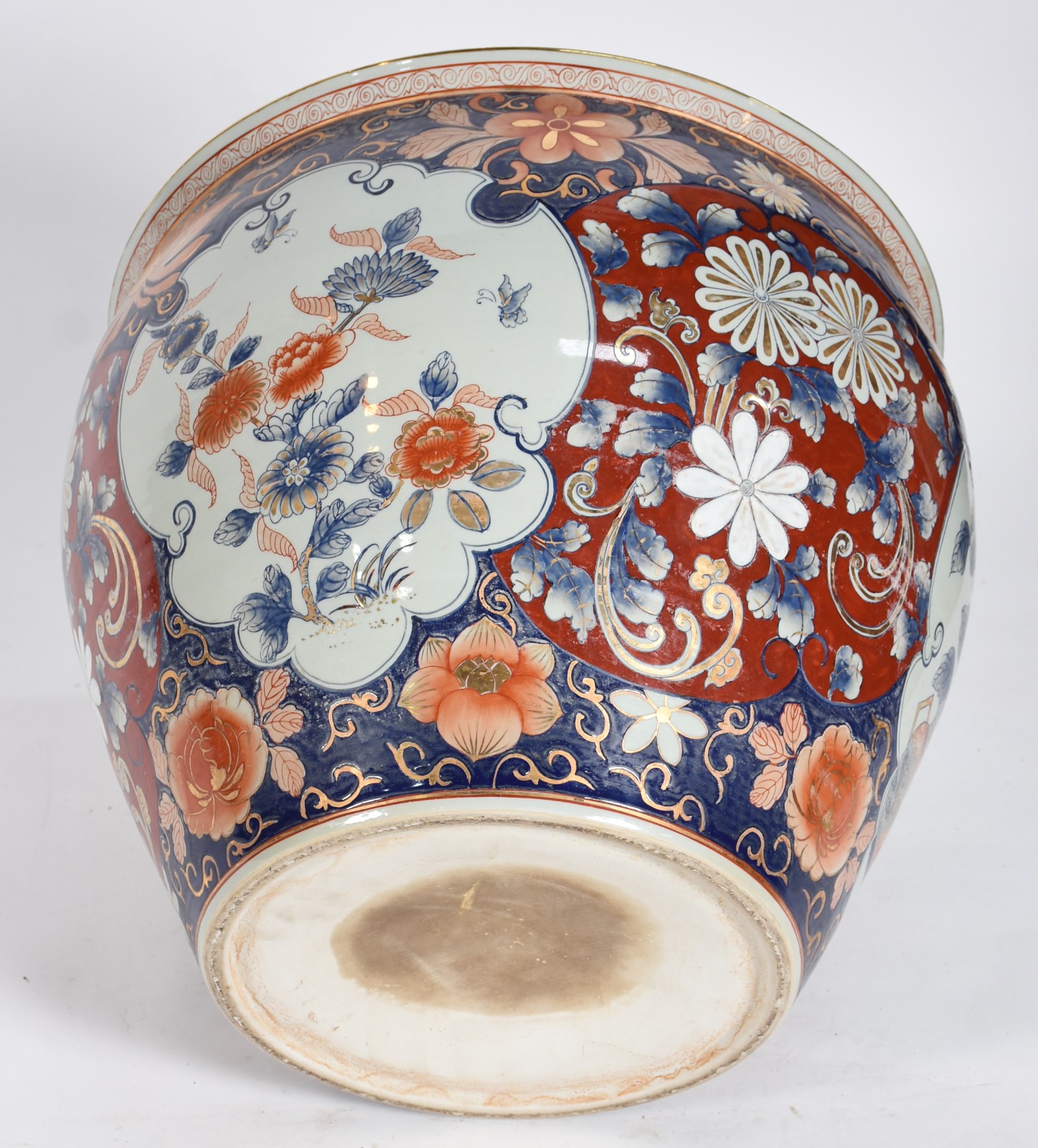 Grande Aquário/cachepot de porcelana oriental com flores em rouge de... - foto 4 de 4