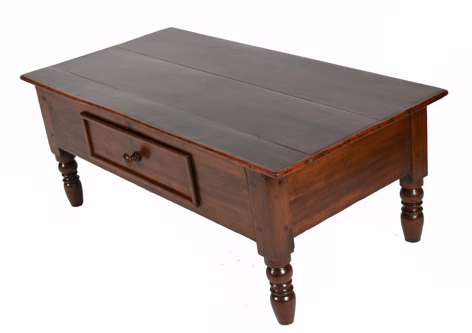 Mesa de centro de madeira nobre, estilo colonial brasileiro, com uma... - foto 1 de 7