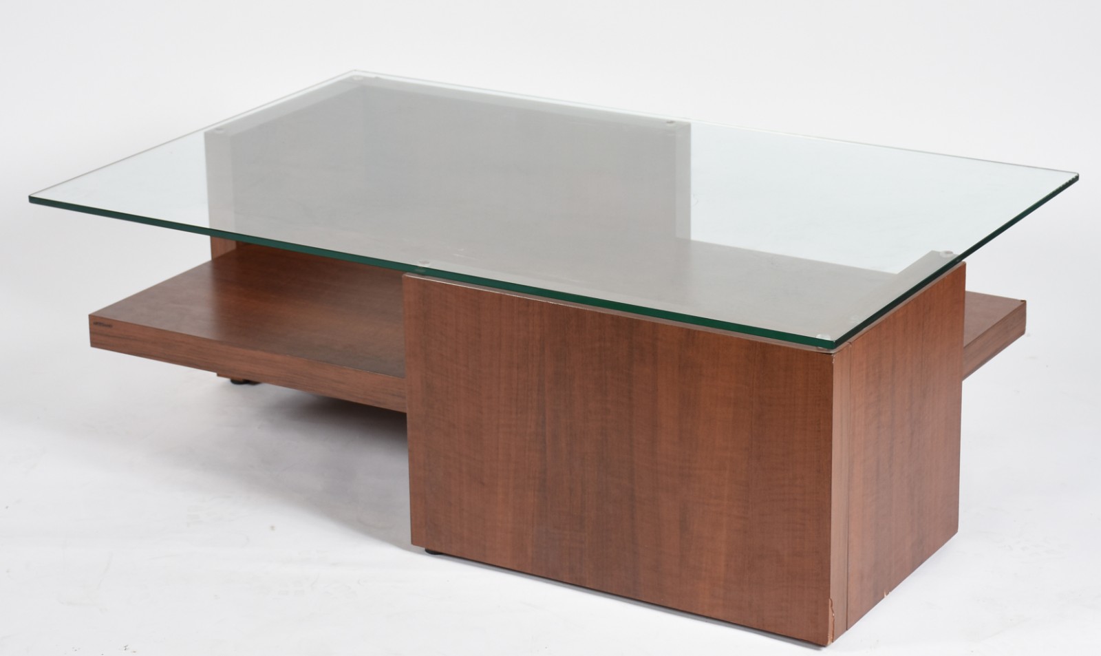 Mesa de centro de madeira, tampo de vidro. Design moderno. Lascados... - foto 1 de 8