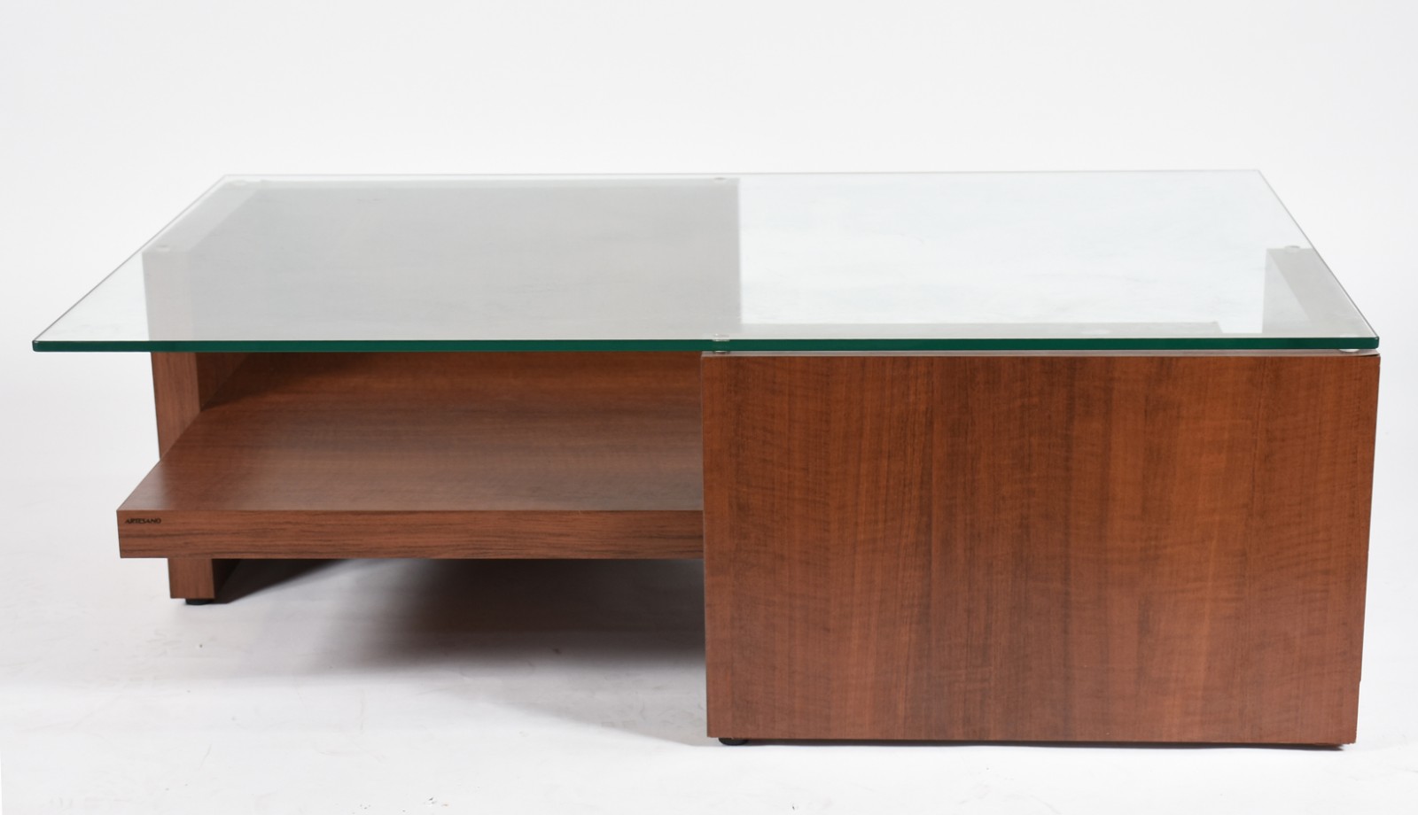 Mesa de centro de madeira, tampo de vidro. Design moderno. Lascados... - foto 2 de 8