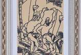 Eugênio Sigaud (1899-1979), Operários - Desenho. Datado 1976.