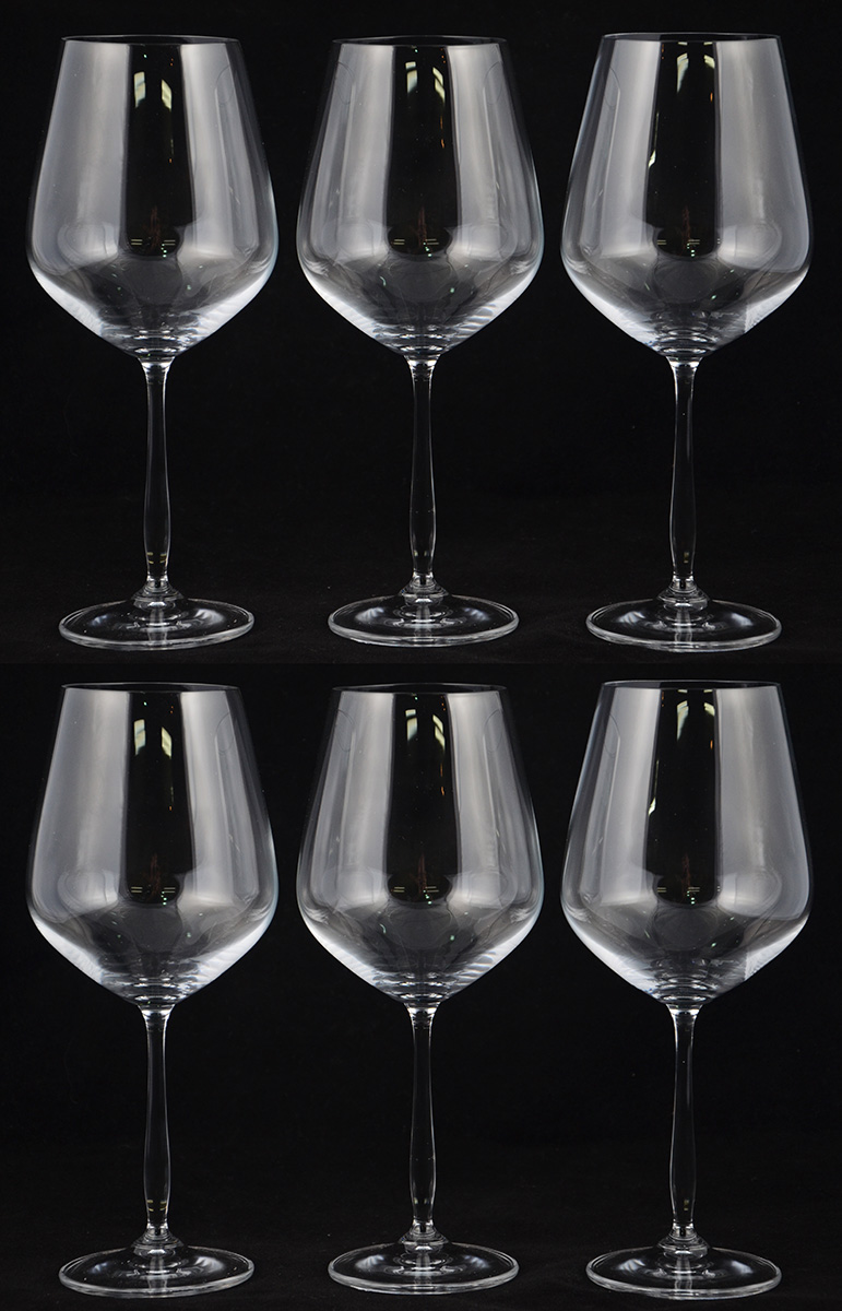 Seis cálices de cristal da Bohemia para vinho branco, 715 ml.