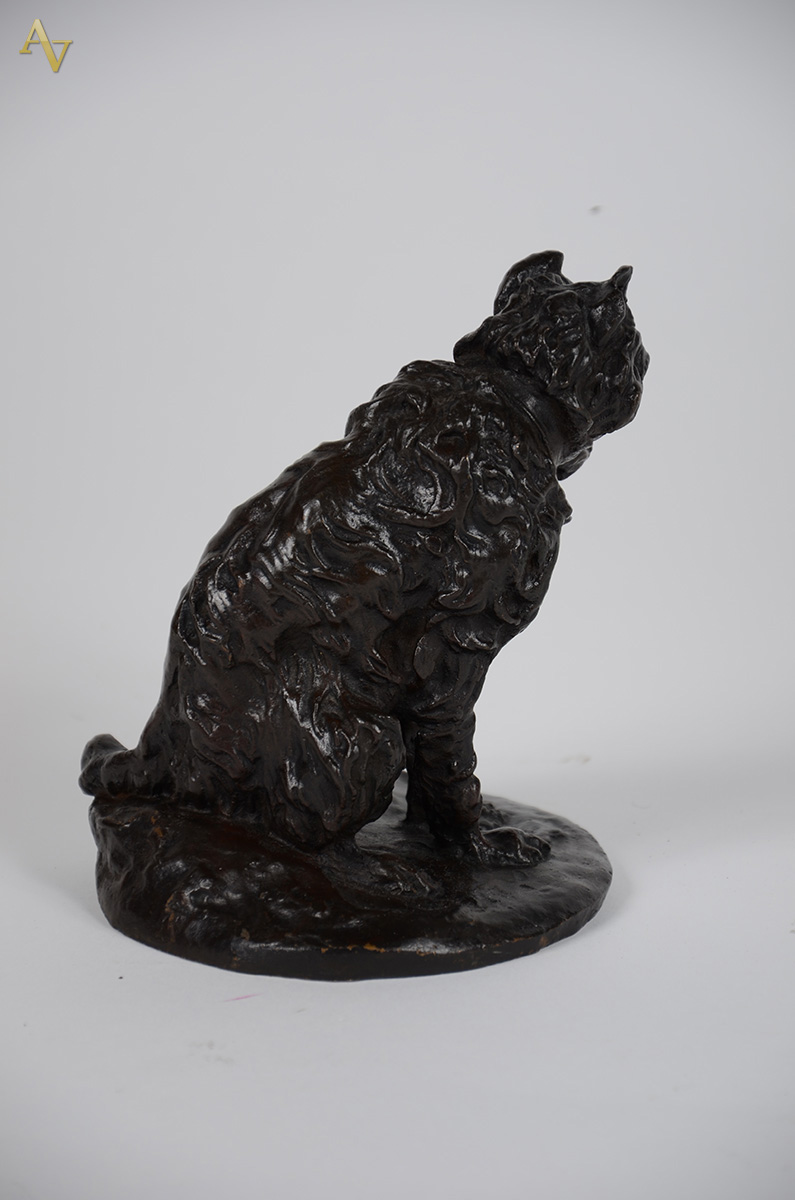 P.J. MÊNE - Escultura em bronze representando Cachorro. Alt. 16 cm - foto 2 de 2