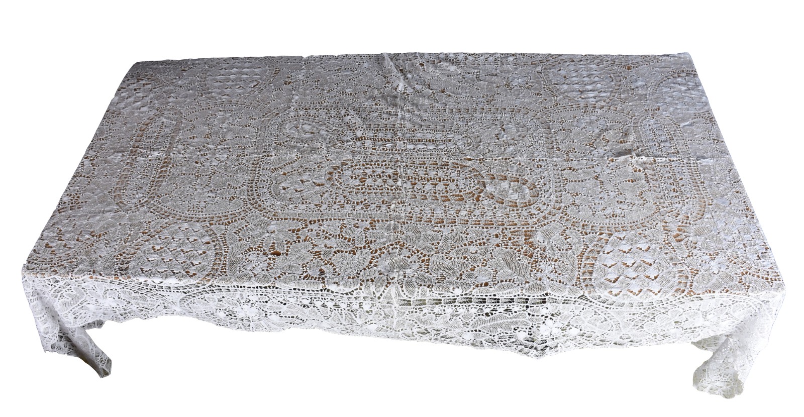 Toalha de mesa de renda branca. - foto 1 de 2