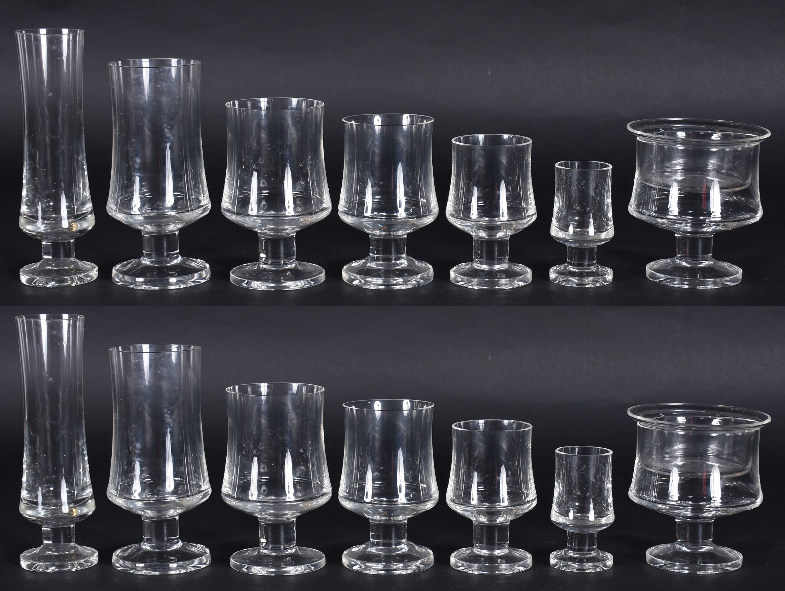 Serviço de cristal composto de: 10 copos para água, 12 para vinho... - foto 1 de 4
