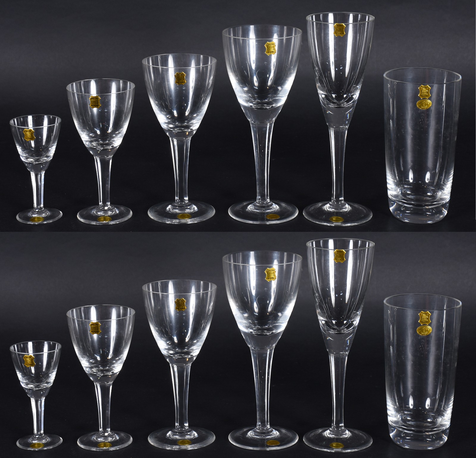 Serviço de cristal Hering composto de: 12 copos longos, 12 para água... - foto 1 de 4