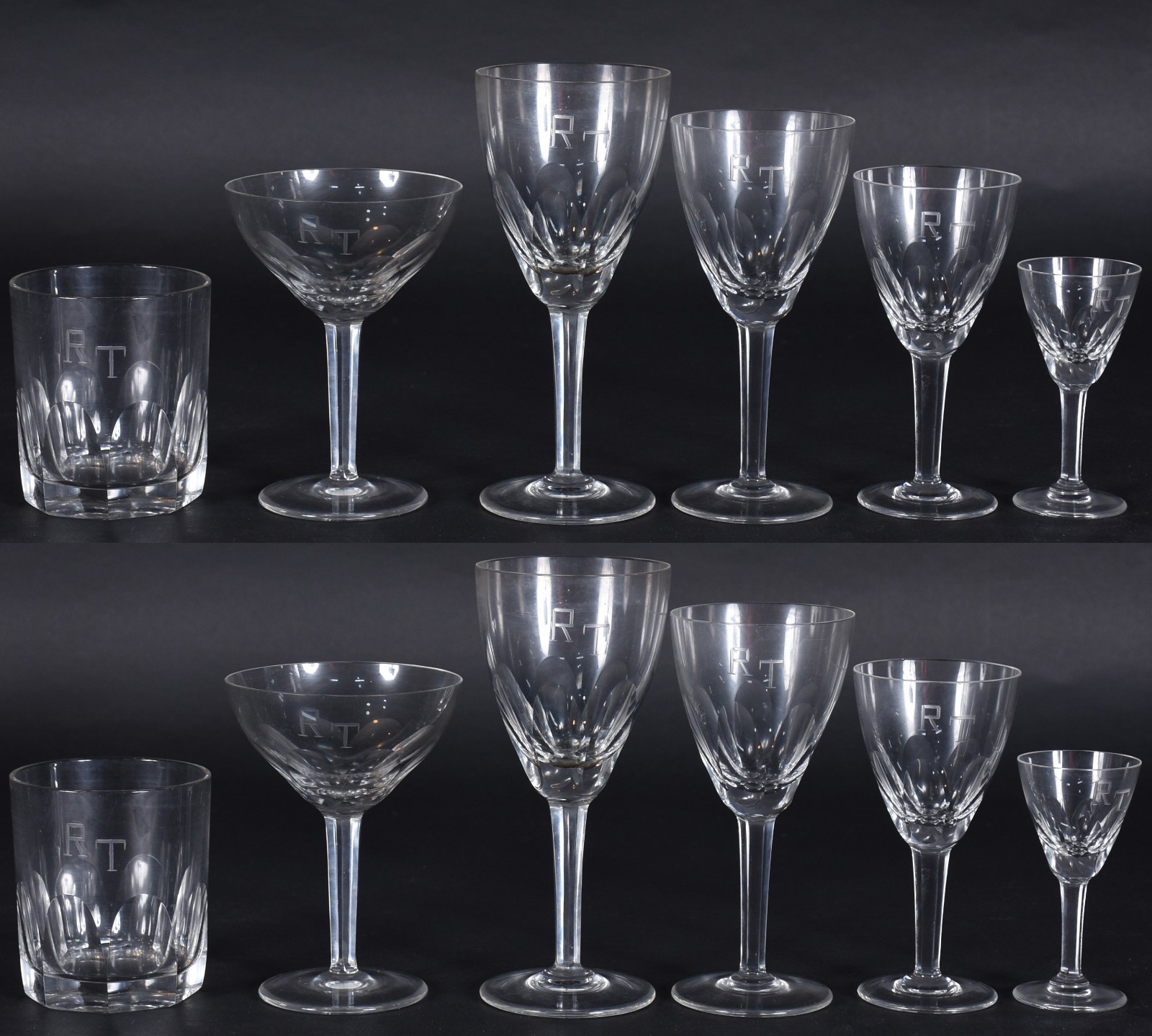 Serviço de cristal facetado composto de: 6 para champagne, 10 para... - foto 1 de 4