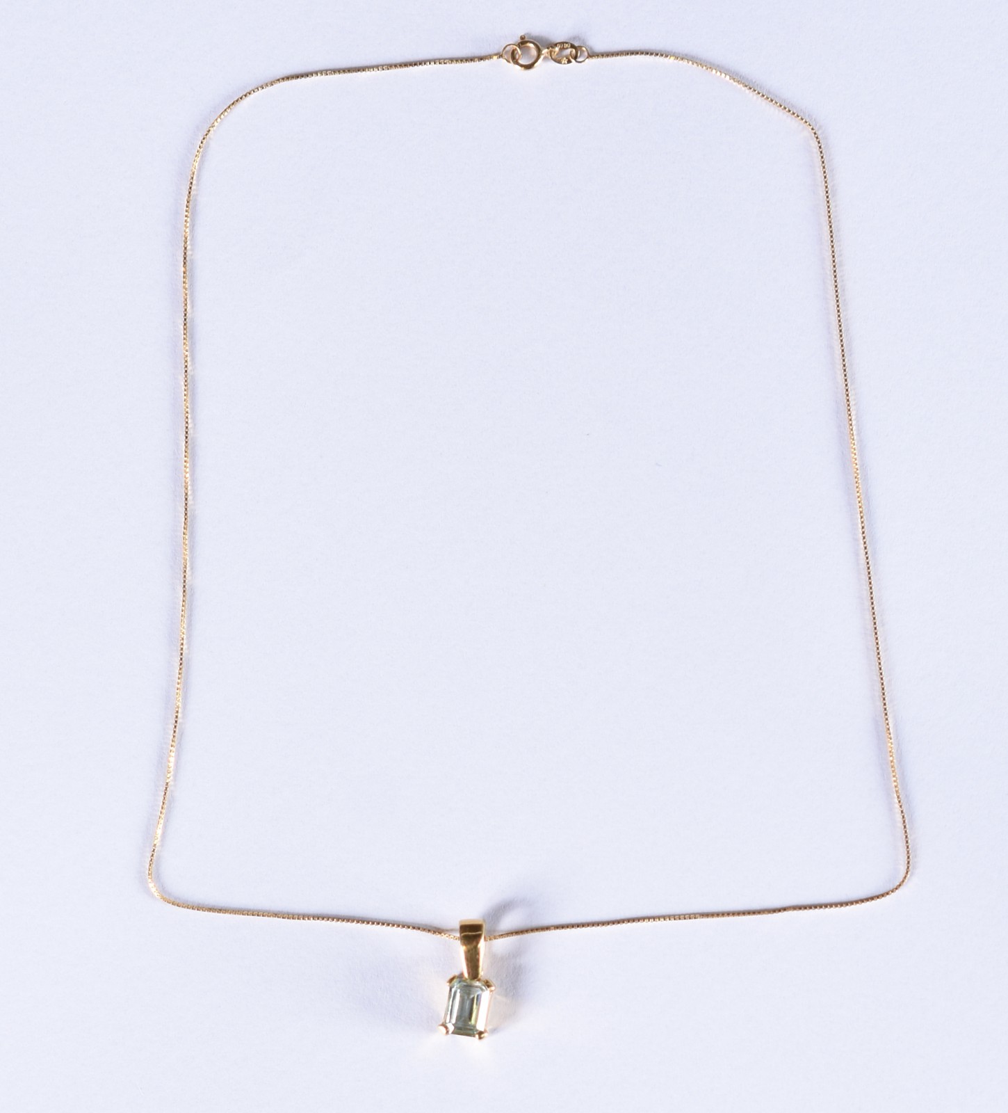 Cordão de ouro 18 k com pendente com pedra azul (Por motivos de... - foto 2 de 5
