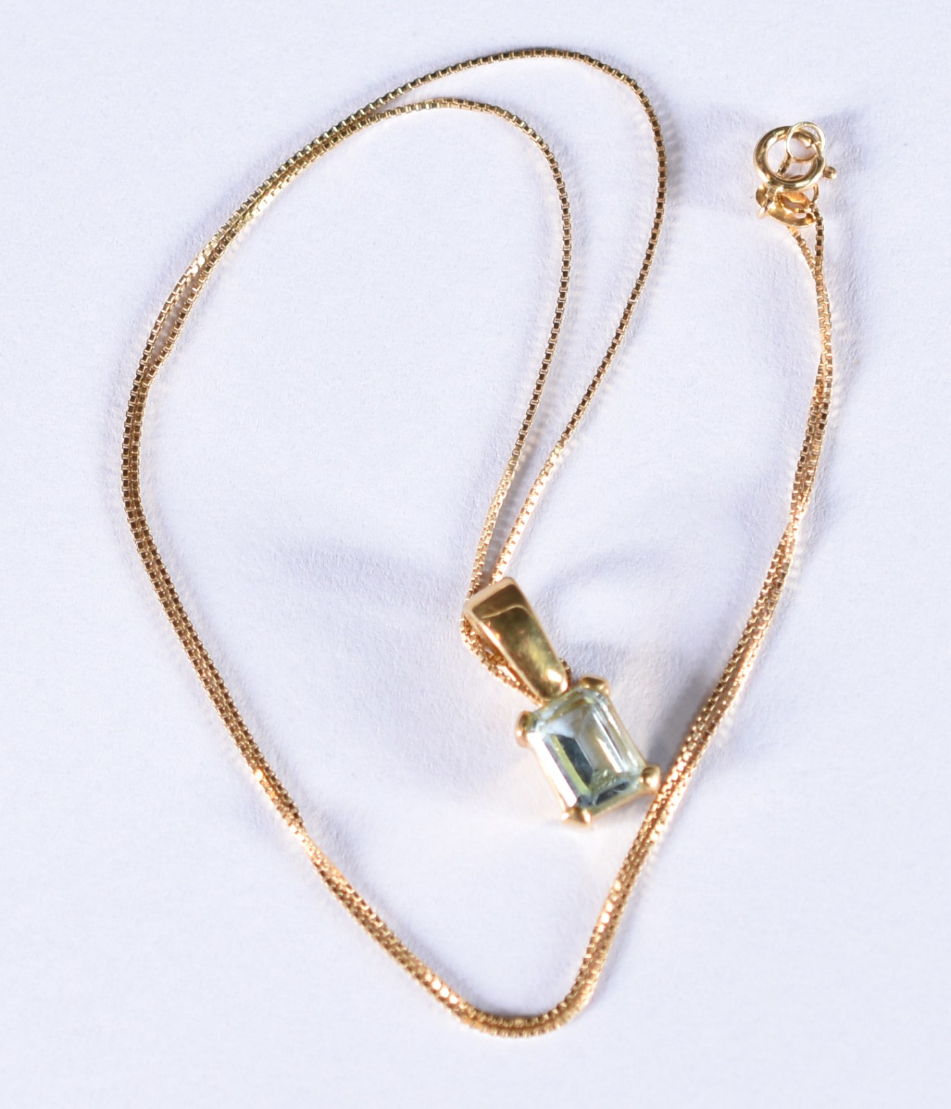 Cordão de ouro 18 k com pendente com pedra azul (Por motivos de... - foto 4 de 5