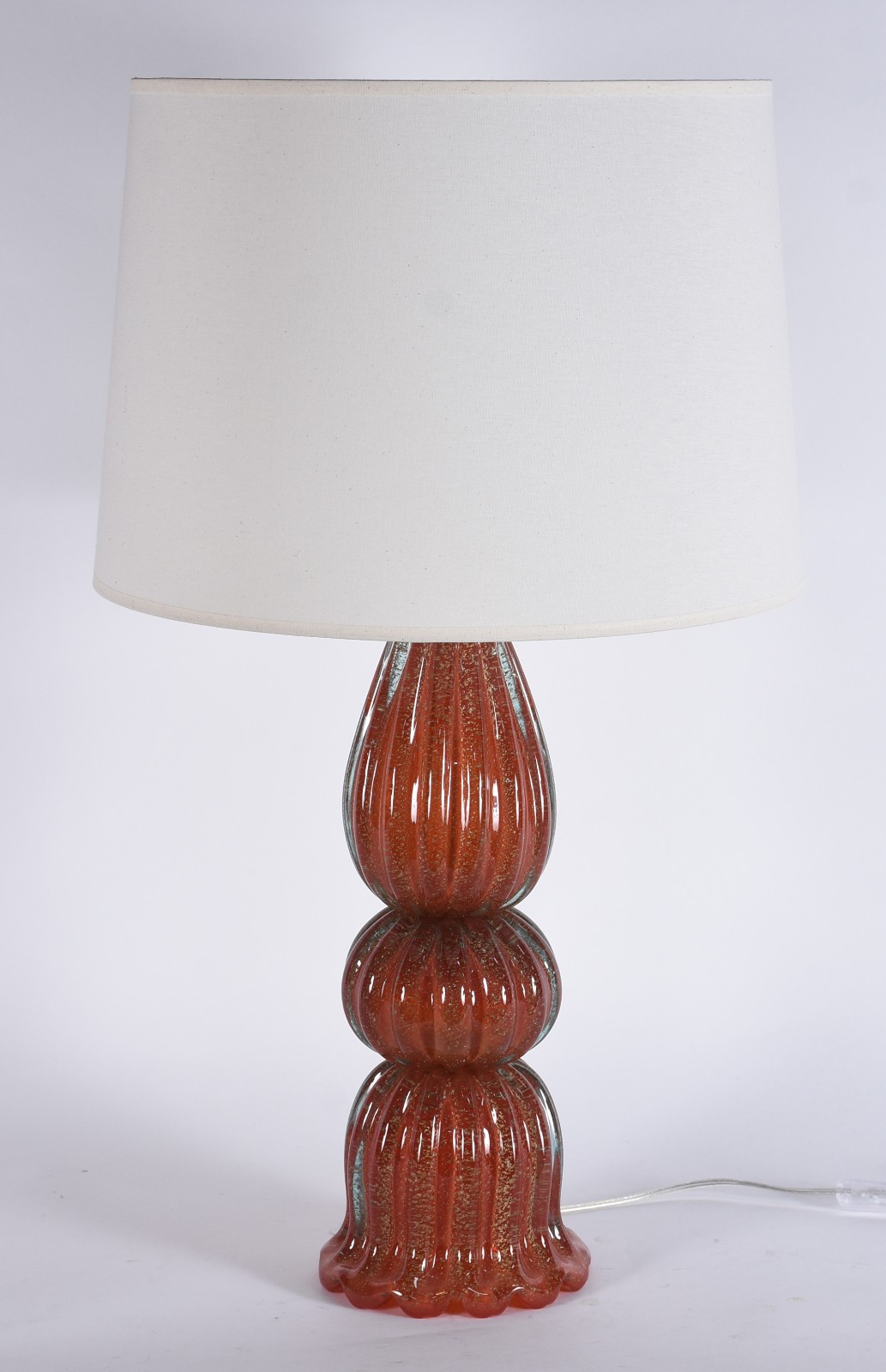 Elegante Luminária de vidro decorativo na cor laranja com purina... - foto 1 de 2
