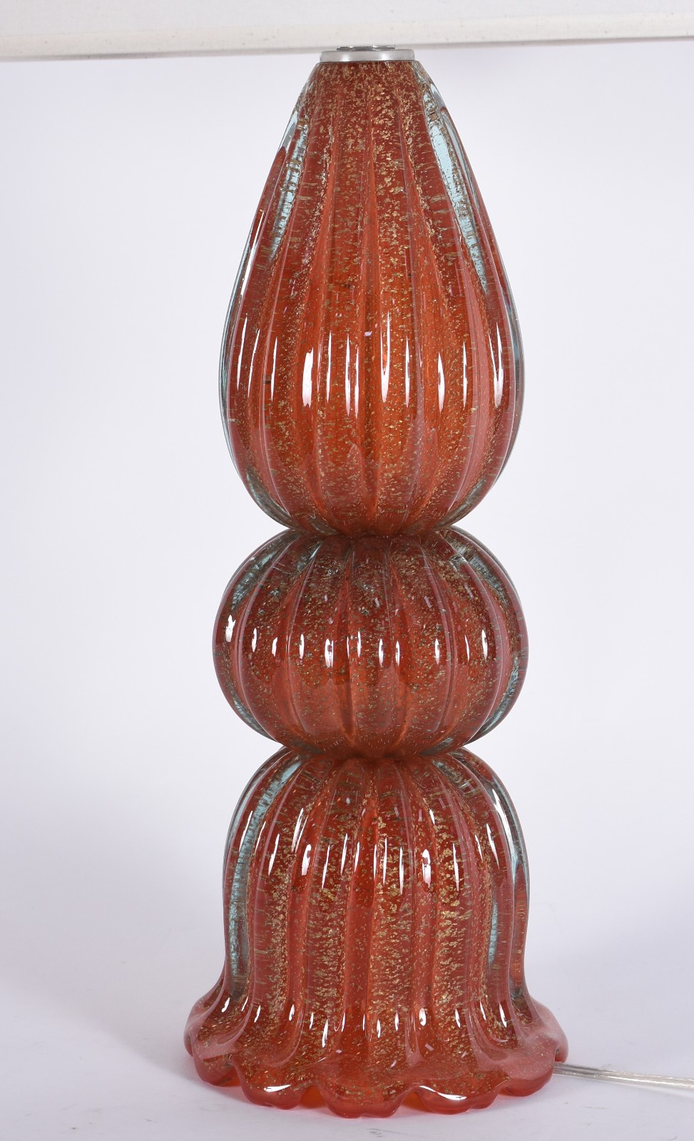 Elegante Luminária de vidro decorativo na cor laranja com purina... - foto 2 de 2