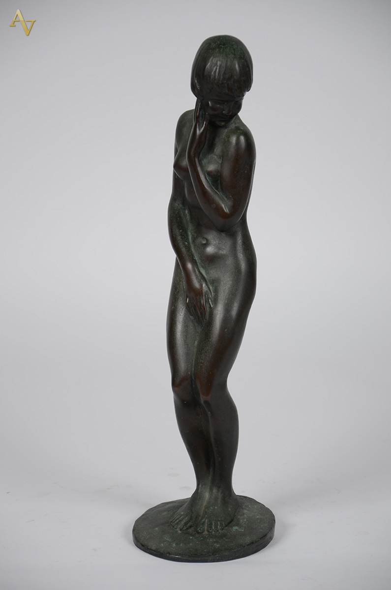 ELIO DE GIUSTO - Escultura em bronze Art Deco representando Figura... - foto 1 de 4