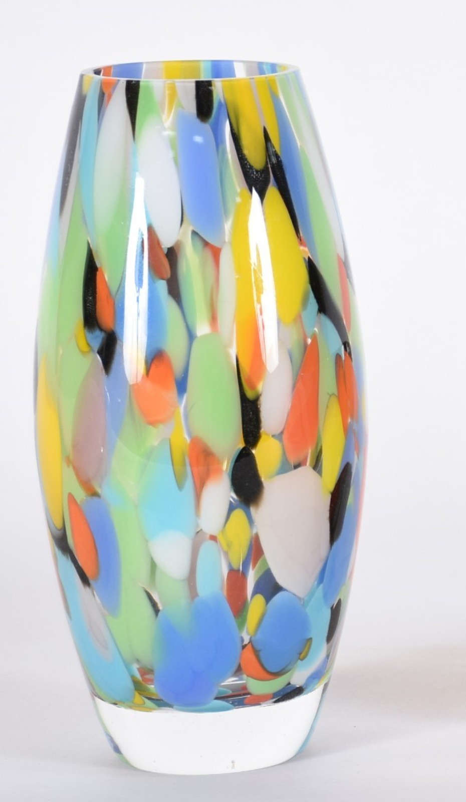 Vaso de vidro decorativo com mesclas coloridas. - foto 1 de 2