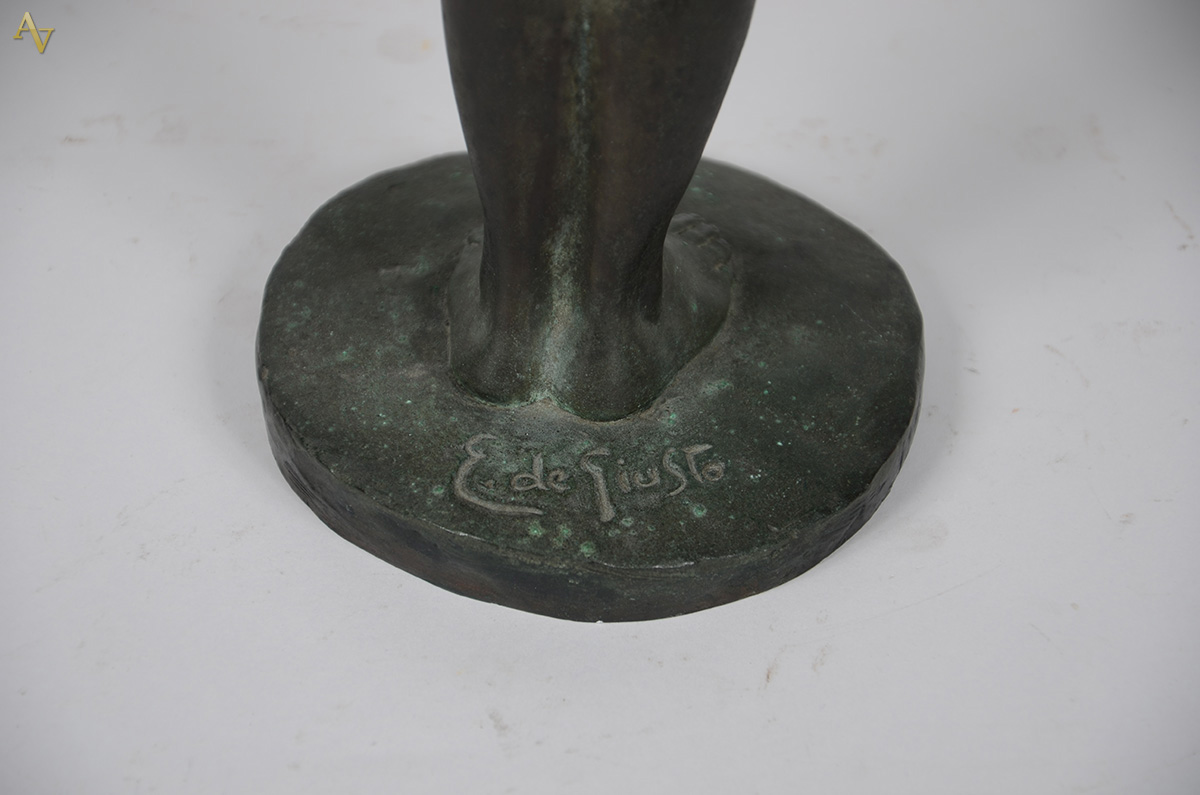 ELIO DE GIUSTO - Escultura em bronze Art Deco representando Figura... - foto 4 de 4