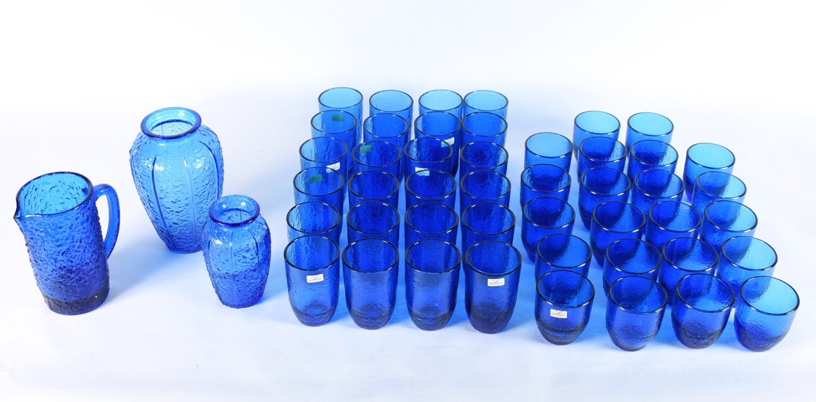 Conjunto de pratos e copos de vidro azul italiano "Laura" composto... - foto 2 de 7