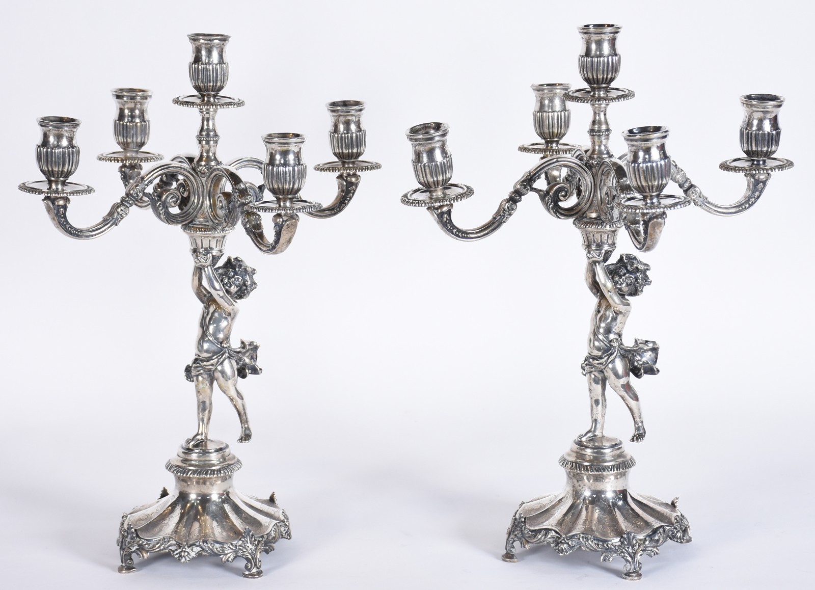 Par de belíssimos candelabros de prata portuguesa contraste Águia... - foto 1 de 9