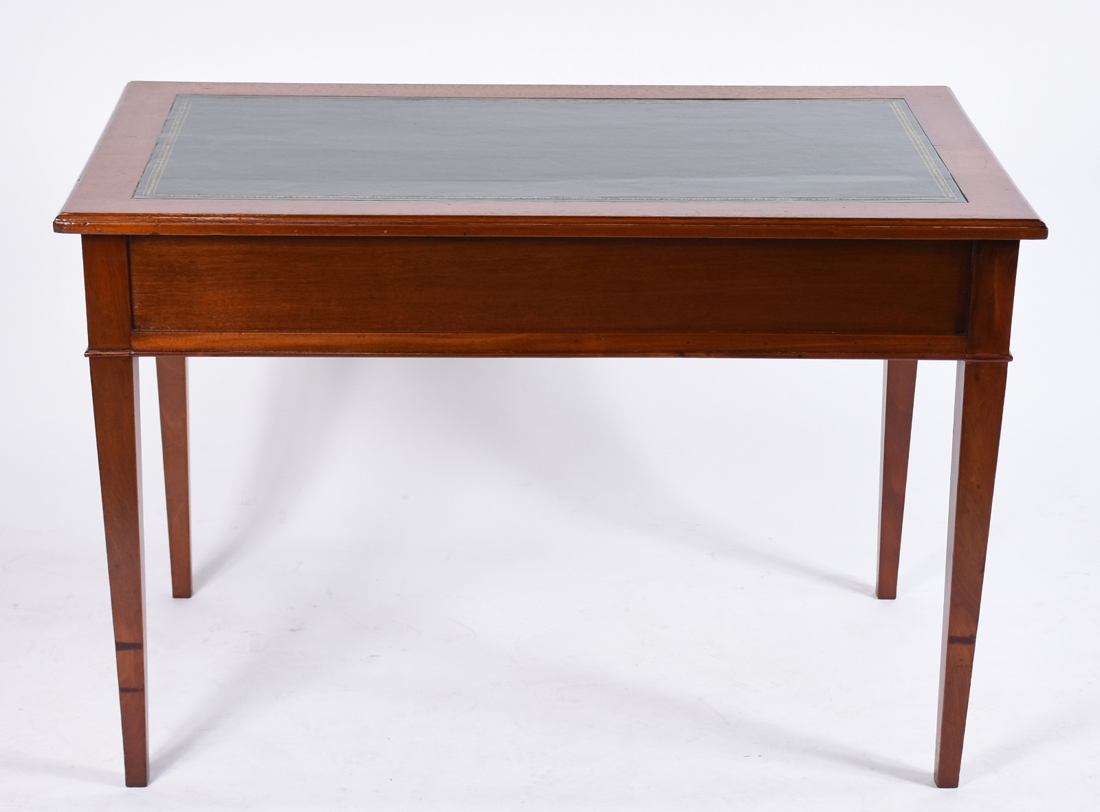 Mesa de escritório de madeira nobre, tampo de couro, duas gavetas... - foto 5 de 5