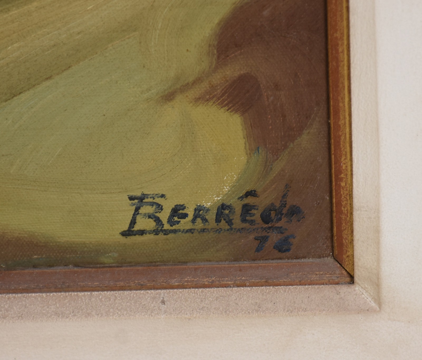 Óleo sobre tela- datado 1976 (Salão Nacional de Belas Artes, carimbo... - foto 3 de 4