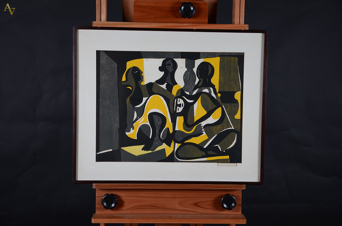 DI CAVALCANTI - Serigrafia - Figuras - 49 x 63 (com fungos) - foto 2 de 2