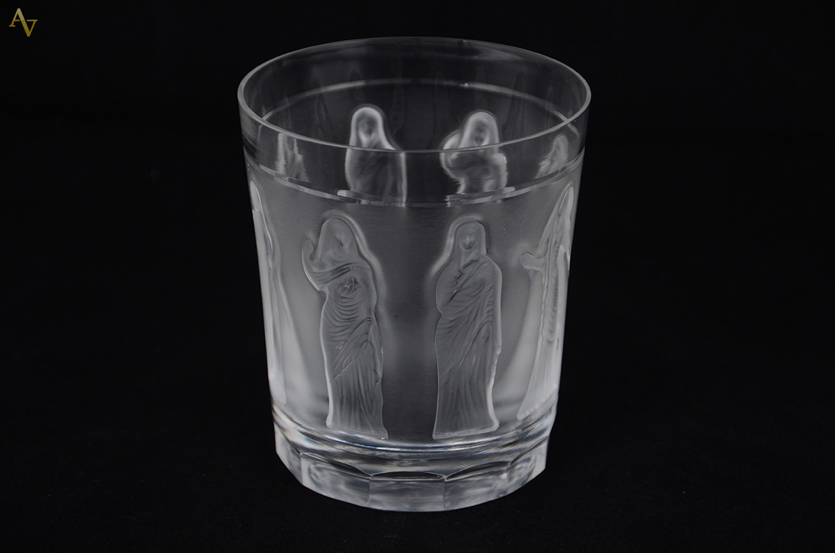 LALIQUE - Porta lápis em cristal com figuras de flores lapidadas... - foto 1 de 2