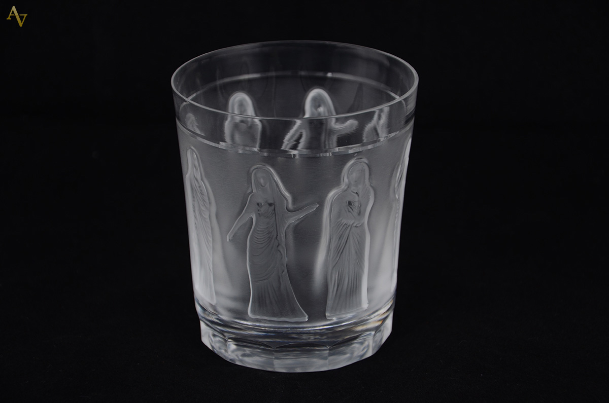 LALIQUE - Porta lápis em cristal com figuras de flores lapidadas... - foto 2 de 2
