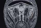 Cesta de cristal tcheco lapidado. - Cesta de cristal tcheco lapidado.