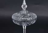Elegante compoteira de cristal tcheco lapidado. - Elegante compoteira de cristal tcheco lapidado.