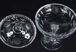 Elegante compoteira de cristal tcheco lapidado. - Elegante compoteira de cristal tcheco lapidado.