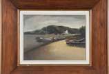 Durval Pereira (1917-1984), Marinha - Óleo sobre madeira.