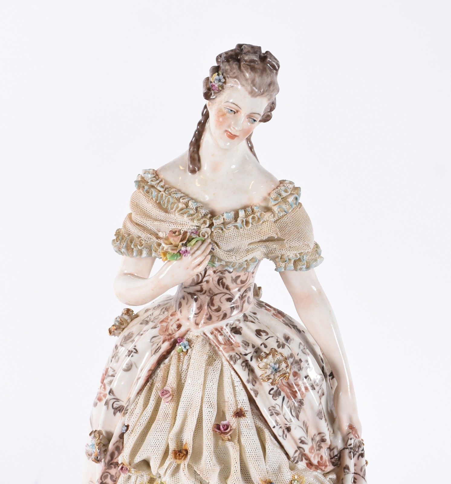 Par de esculturas de porcelana italiana Capo di Monti policromada... - foto 2 de 11