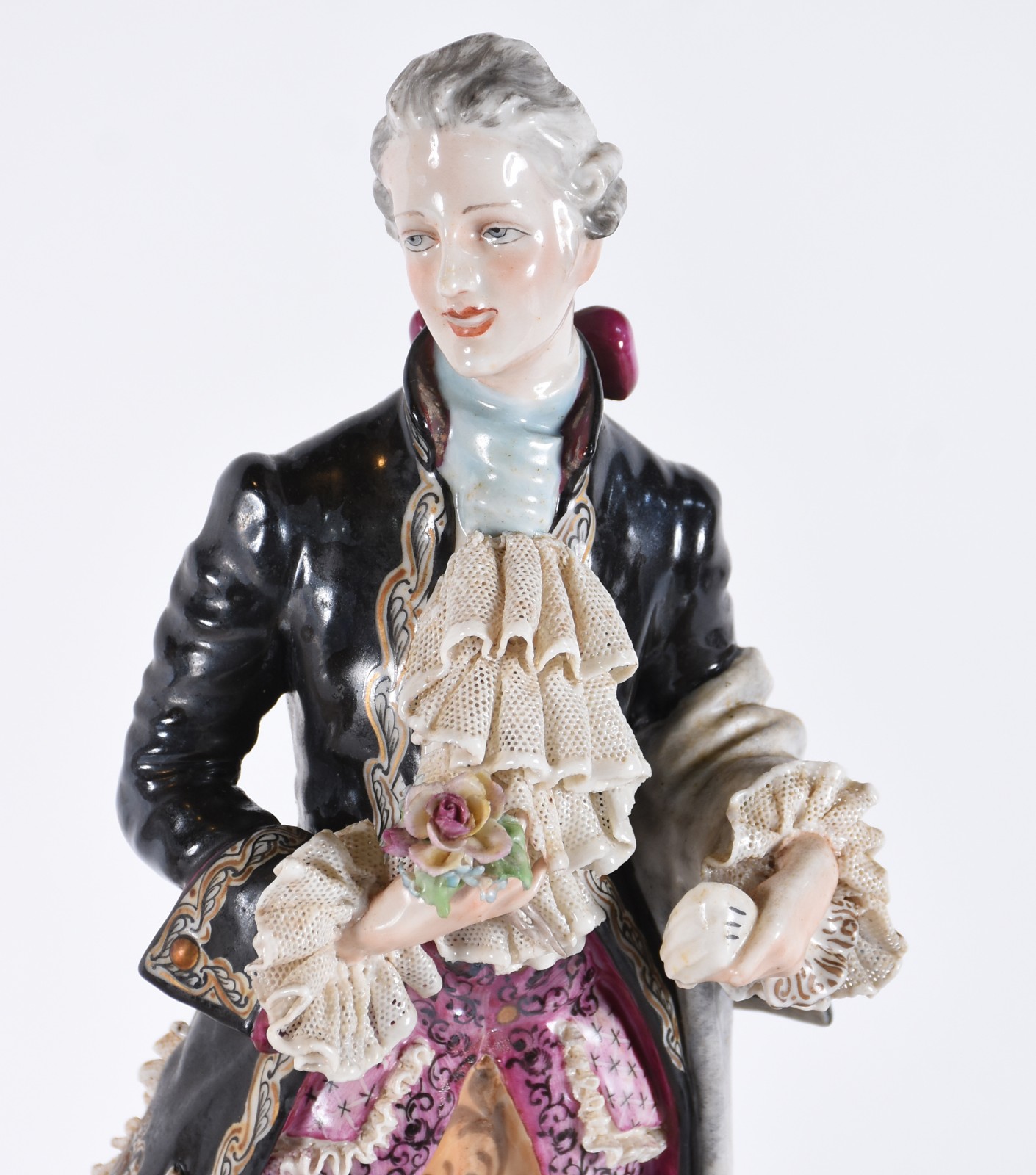 Par de esculturas de porcelana italiana Capo di Monti policromada... - foto 3 de 11