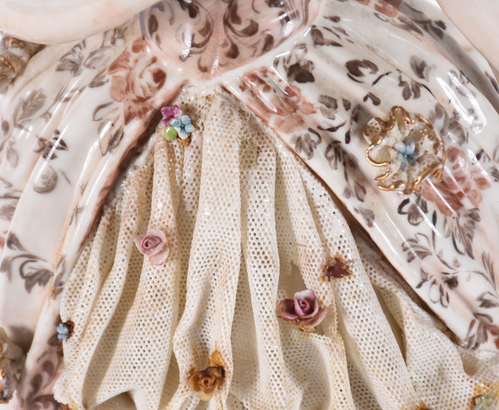 Par de esculturas de porcelana italiana Capo di Monti policromada... - foto 9 de 11