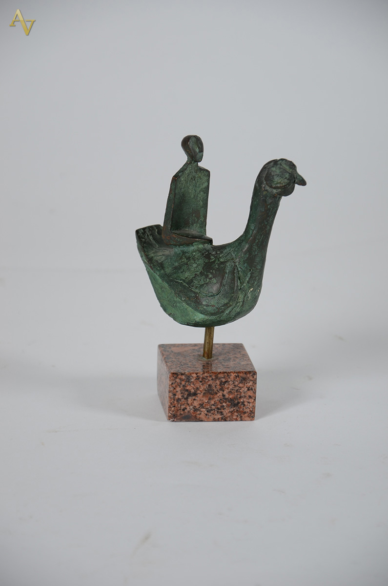 Pequena escultura em bronze, possivelmente Vasco Prado, alt. total 14... - foto 1 de 3
