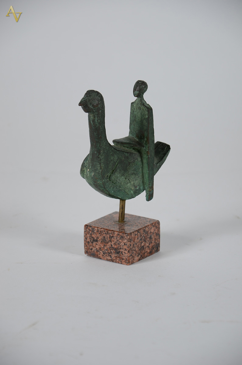 Pequena escultura em bronze, possivelmente Vasco Prado, alt. total 14... - foto 2 de 3