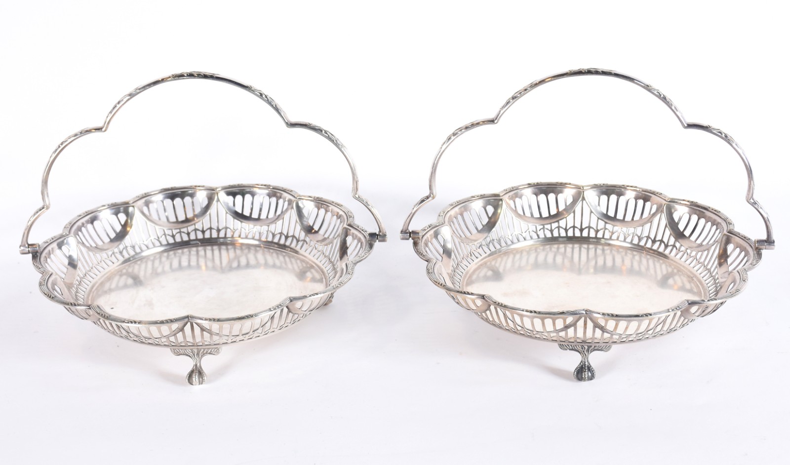Par de elegantes cestas de metal prateado ingles Mappin & Webb... - foto 1 de 5