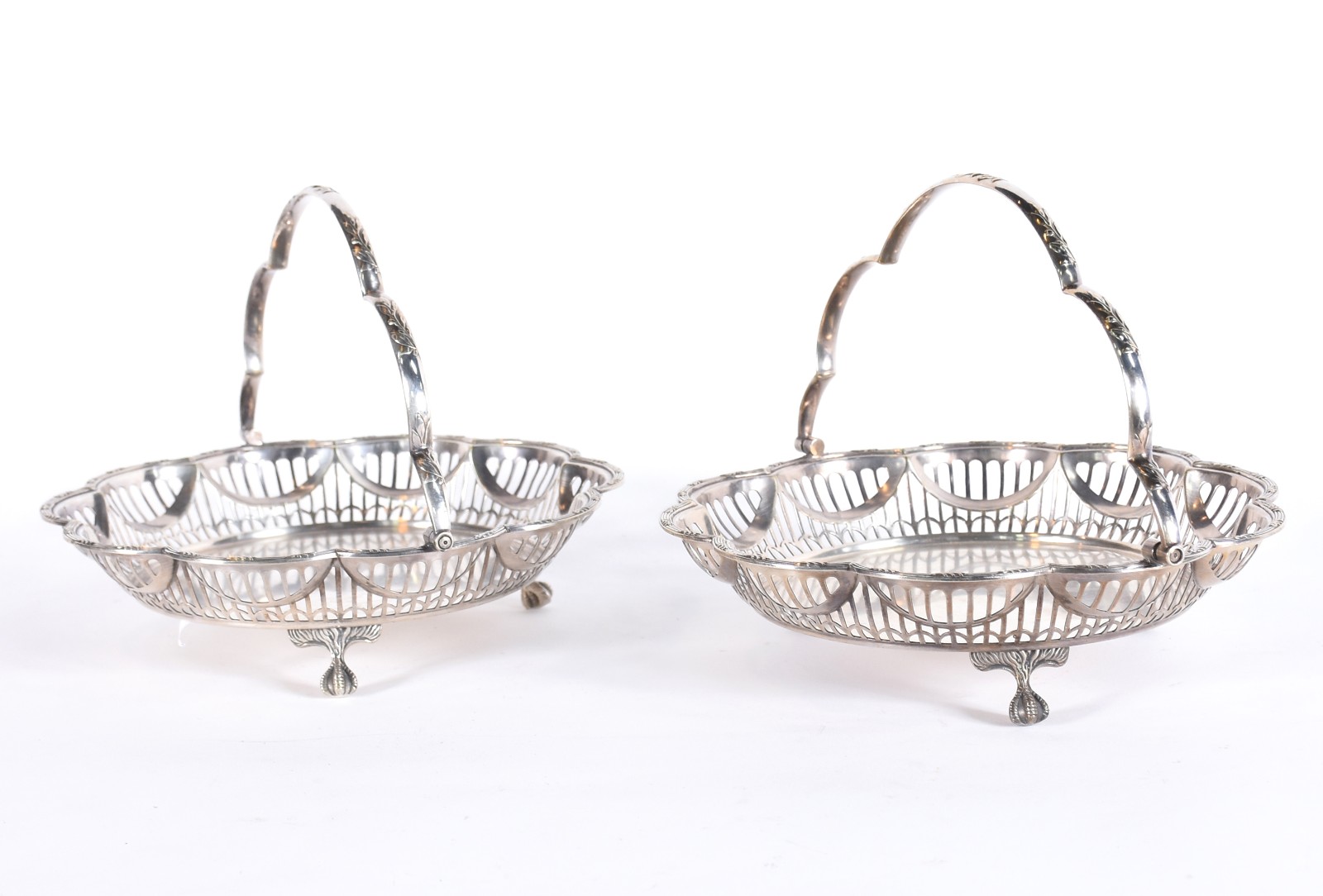 Par de elegantes cestas de metal prateado ingles Mappin & Webb... - foto 3 de 5