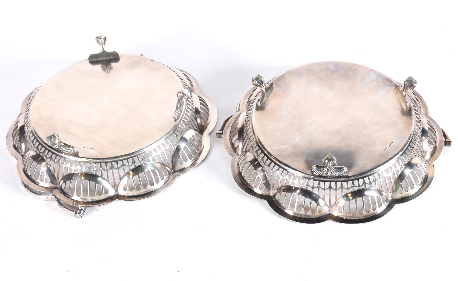 Par de elegantes cestas de metal prateado ingles Mappin & Webb... - foto 4 de 5